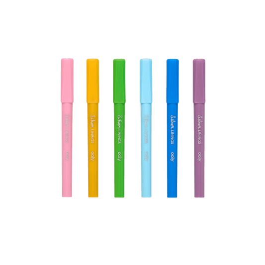 Ooly-Silver Linings Silver Ink Markers Set Of 6-OOL-130-082-Legacy Toys