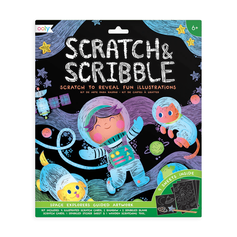 Ooly-Space Explorers - Scratch And Scribble Scratch Art Kit-161-050-Legacy Toys