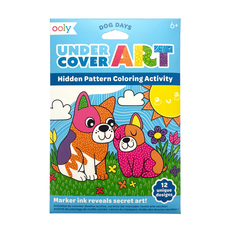 Ooly-Undercover Art Hidden Pattern Coloring Activity Art Cards - Dog Days-161-118-Legacy Toys