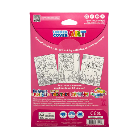 Ooly-Undercover Art Hidden Pattern Coloring Activity Art Cards - Unicorn Friends-161-116-Legacy Toys