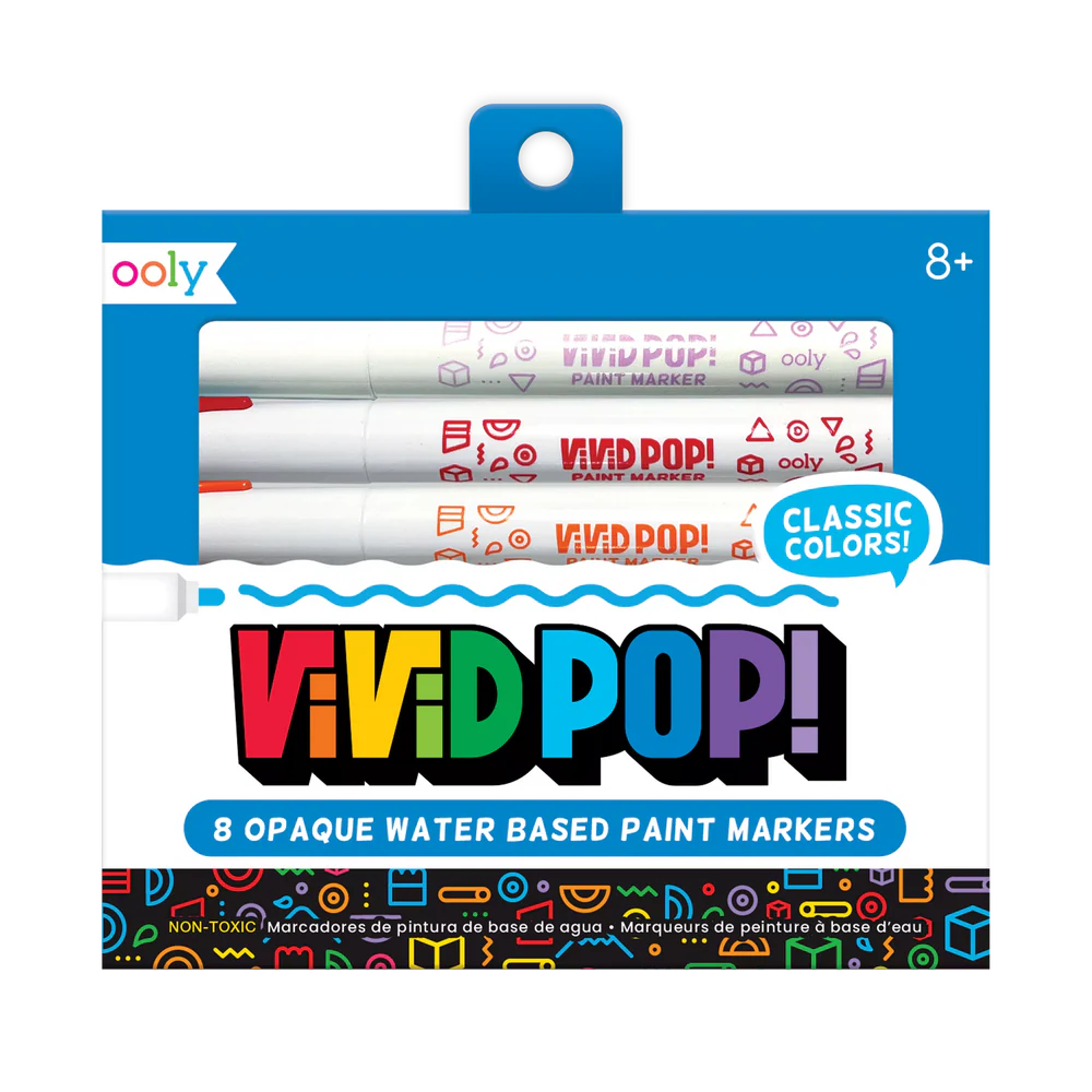 Ooly-Vivid Pop! Water Based Paint Markers - Set of 8-130-110-Legacy Toys