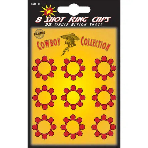 Parris Toys-8 Shot Plastic Ring Caps - 72 Single Ammo Shots-913-Legacy Toys