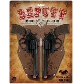 Parris Toys-Western Deputy Double Holster Set Cap Guns 8.5