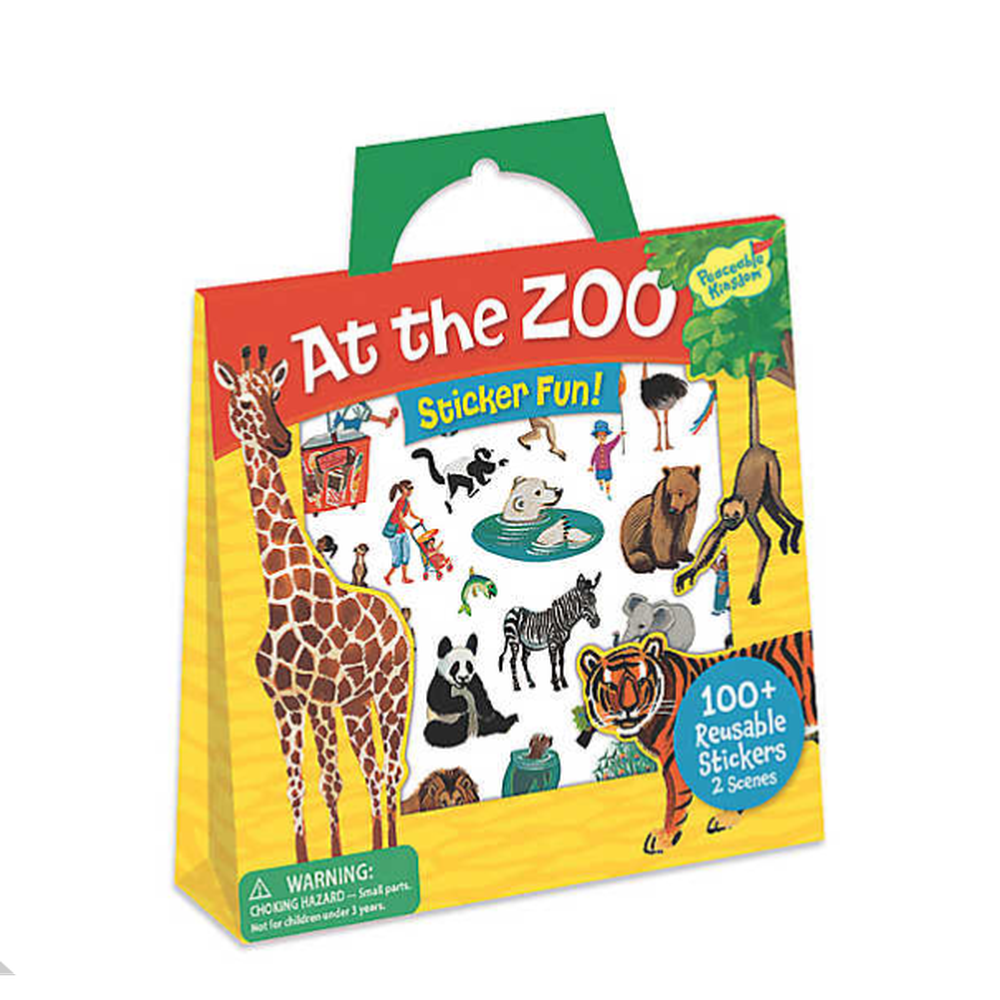 Peaceable Kingdom-At The Zoo Reusable Sticker Tote-SP42-Legacy Toys