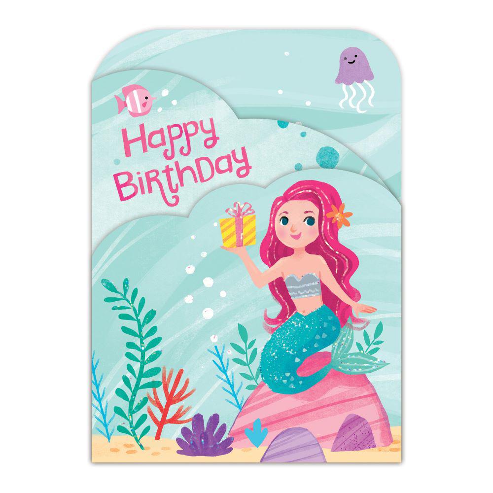 Peaceable Kingdom-Decorate You Own Sticker Card - Mermaid-6300ST-Legacy Toys