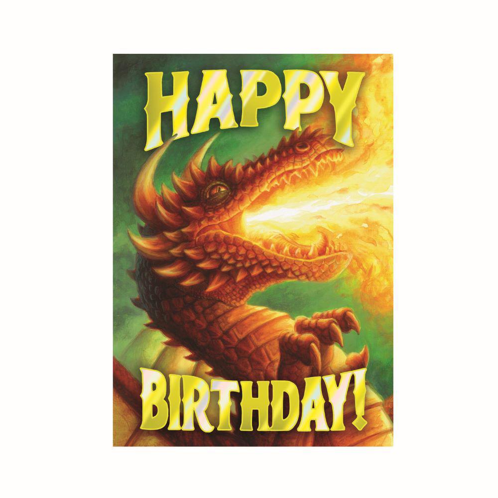 Peaceable Kingdom-Dragon Foil Birthday Card-11093-Legacy Toys