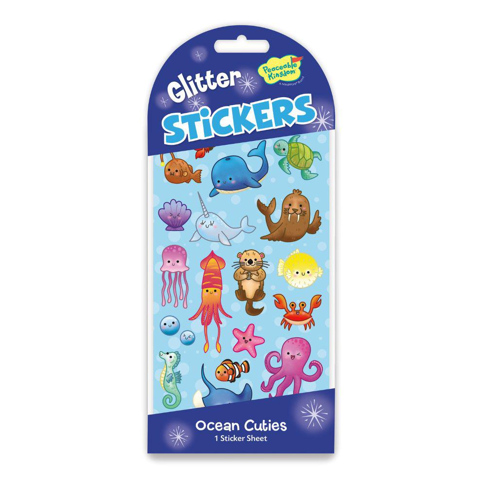 Peaceable Kingdom-Glitter Sticker Pack - Ocean Cuties-STK243-Legacy Toys