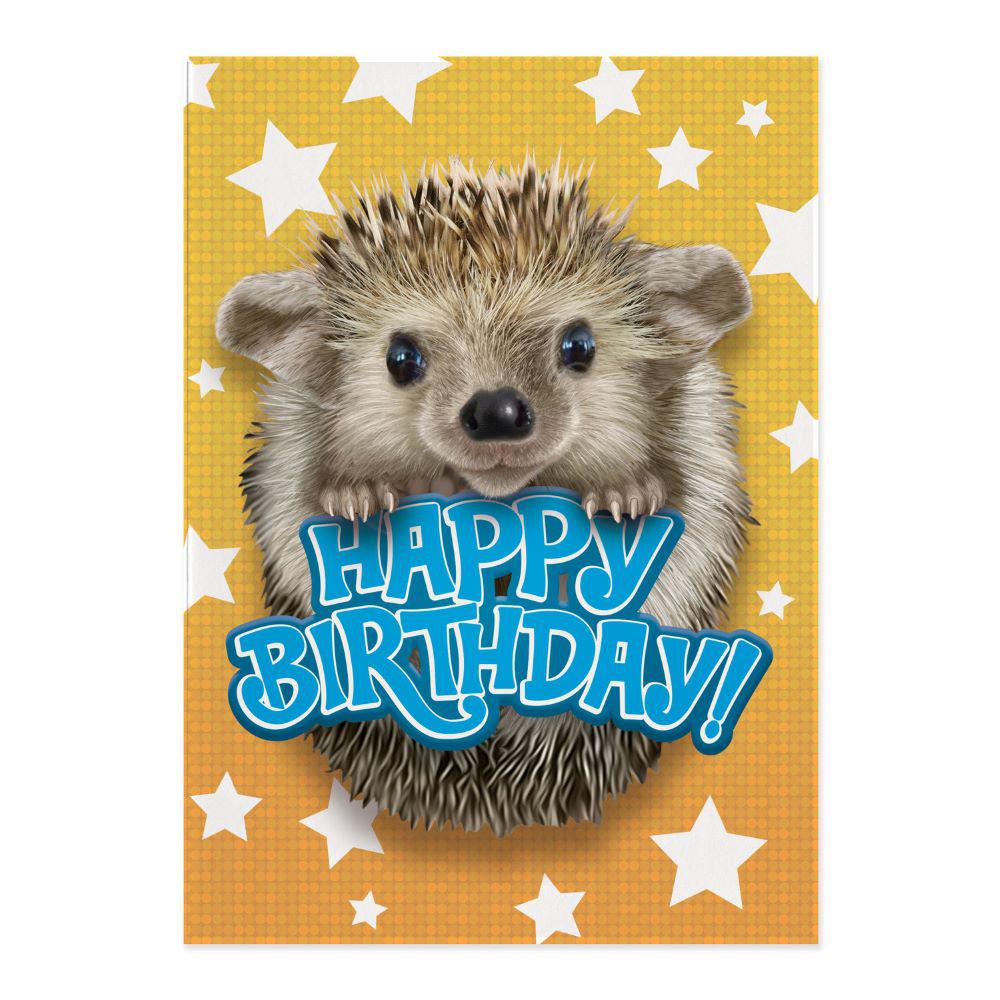 Peaceable Kingdom-Hedgehog Foil Birthday Card-11088-Legacy Toys