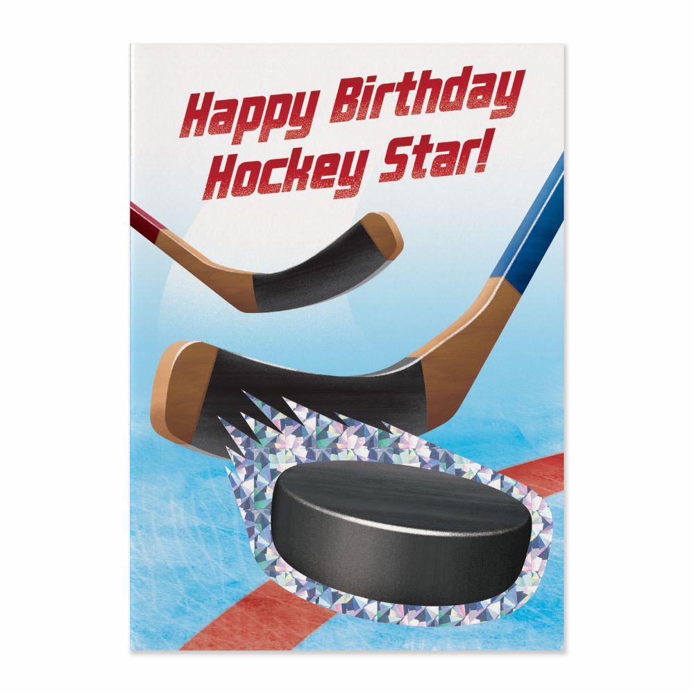 Peaceable Kingdom-Hockey Foil Birthday Cards-6011FC-Legacy Toys