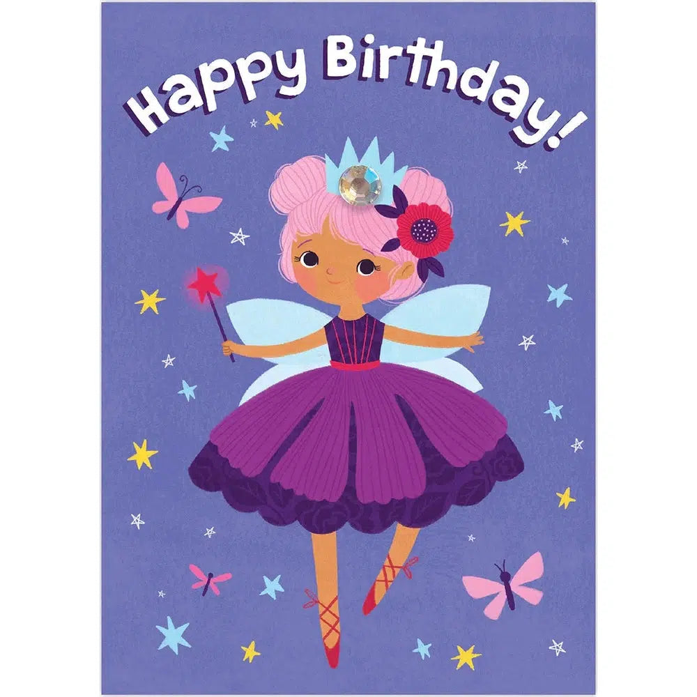 Peaceable Kingdom-Jewel Birthday Card Fairy with Jewel Crown-6901JL-Legacy Toys