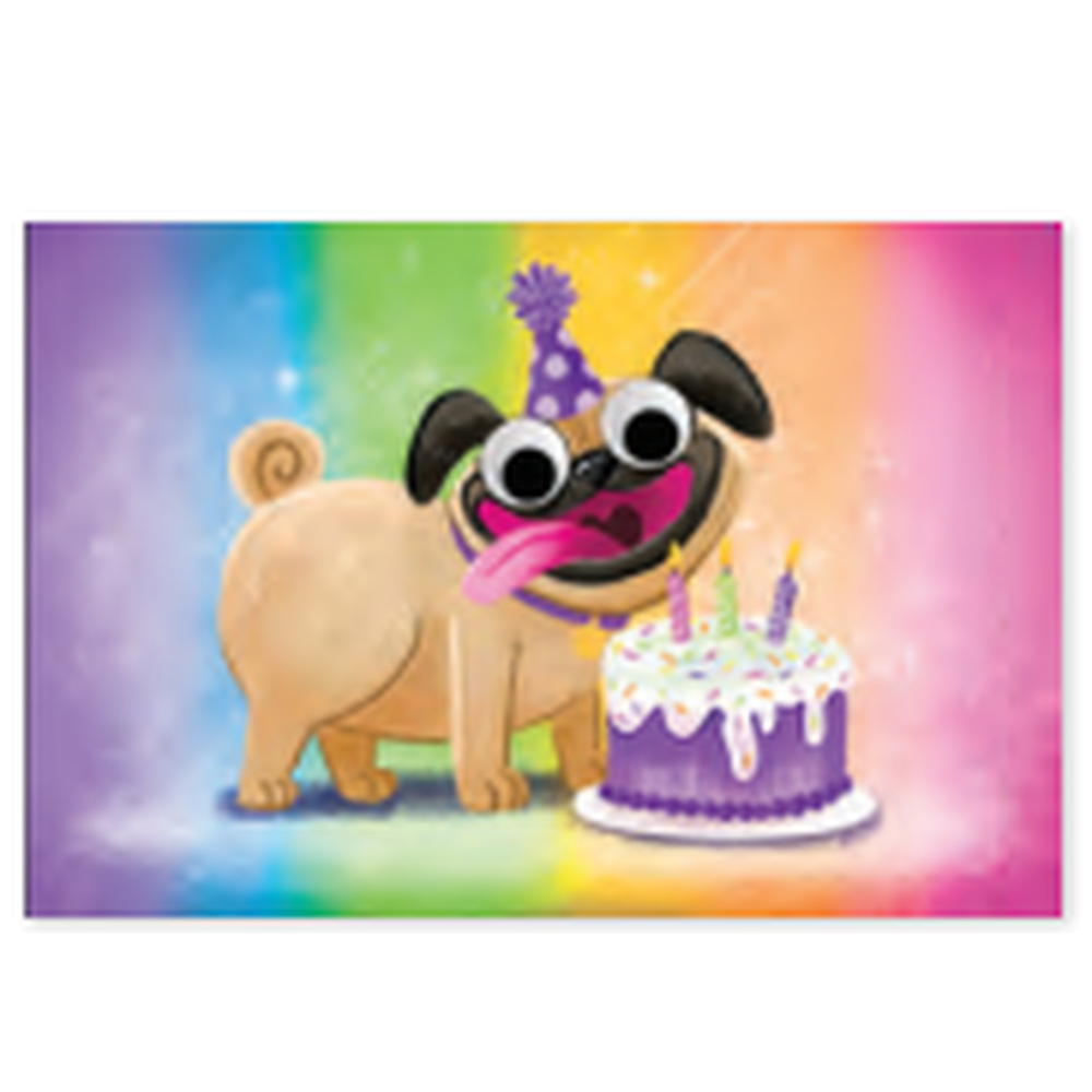 Peaceable Kingdom-Mini Card Enclosures-11045-Dog with Cake Googly Eye-Legacy Toys
