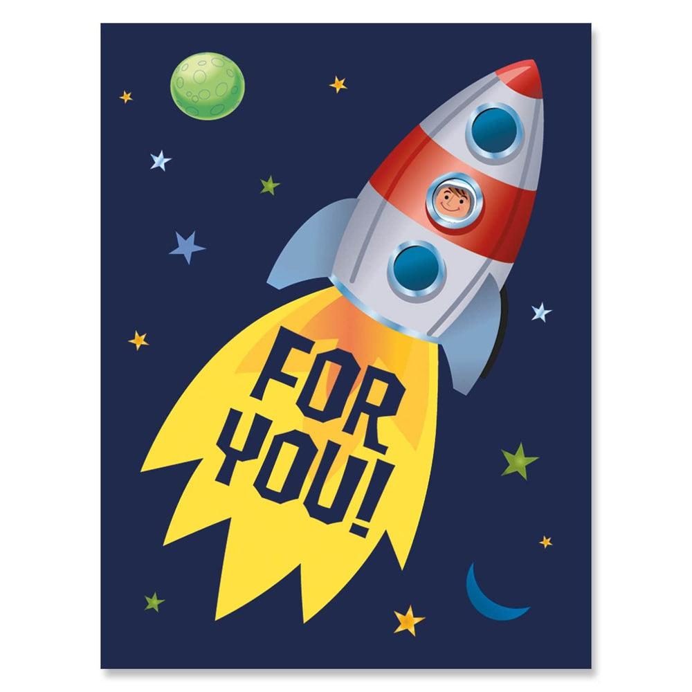 Peaceable Kingdom-Mini Card Enclosures-PK11026-Space Rocket-Legacy Toys
