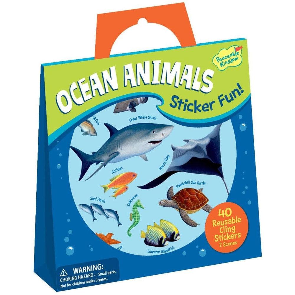Peaceable Kingdom-Ocean Animals Reusable Sticker Tote-SP62-Legacy Toys