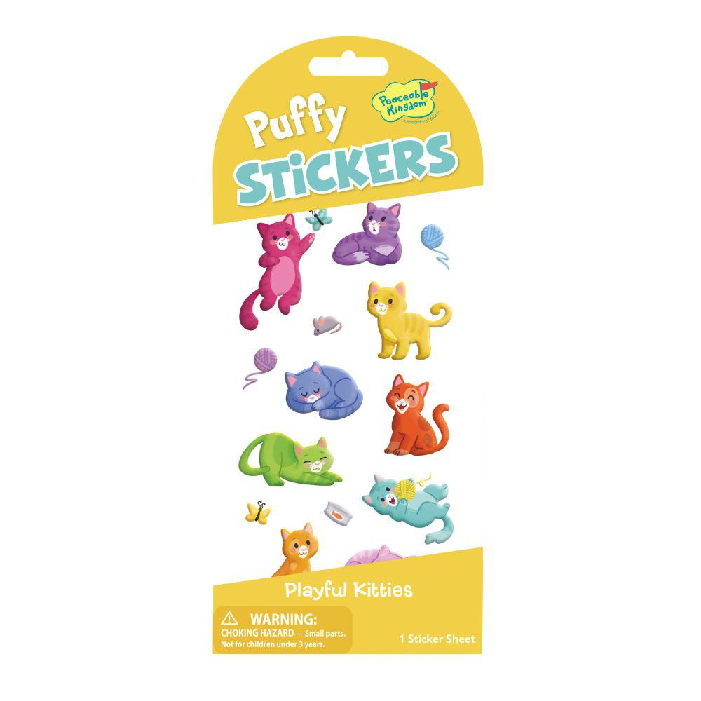 Peaceable Kingdom-Puffy Sticker Pack - Playful Kittens-STK240-Legacy Toys
