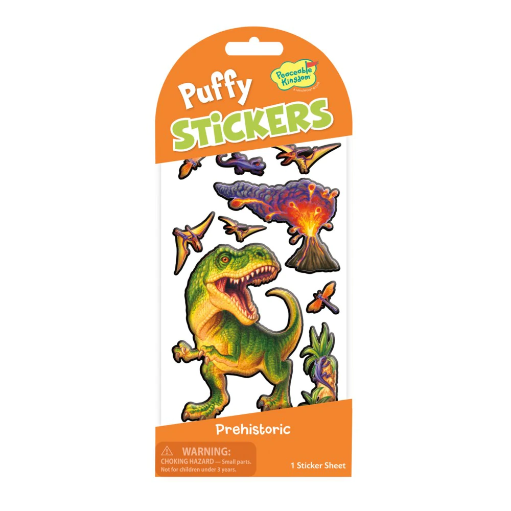 Peaceable Kingdom-Puffy Sticker Pack - Prehistoric-STK247-Legacy Toys
