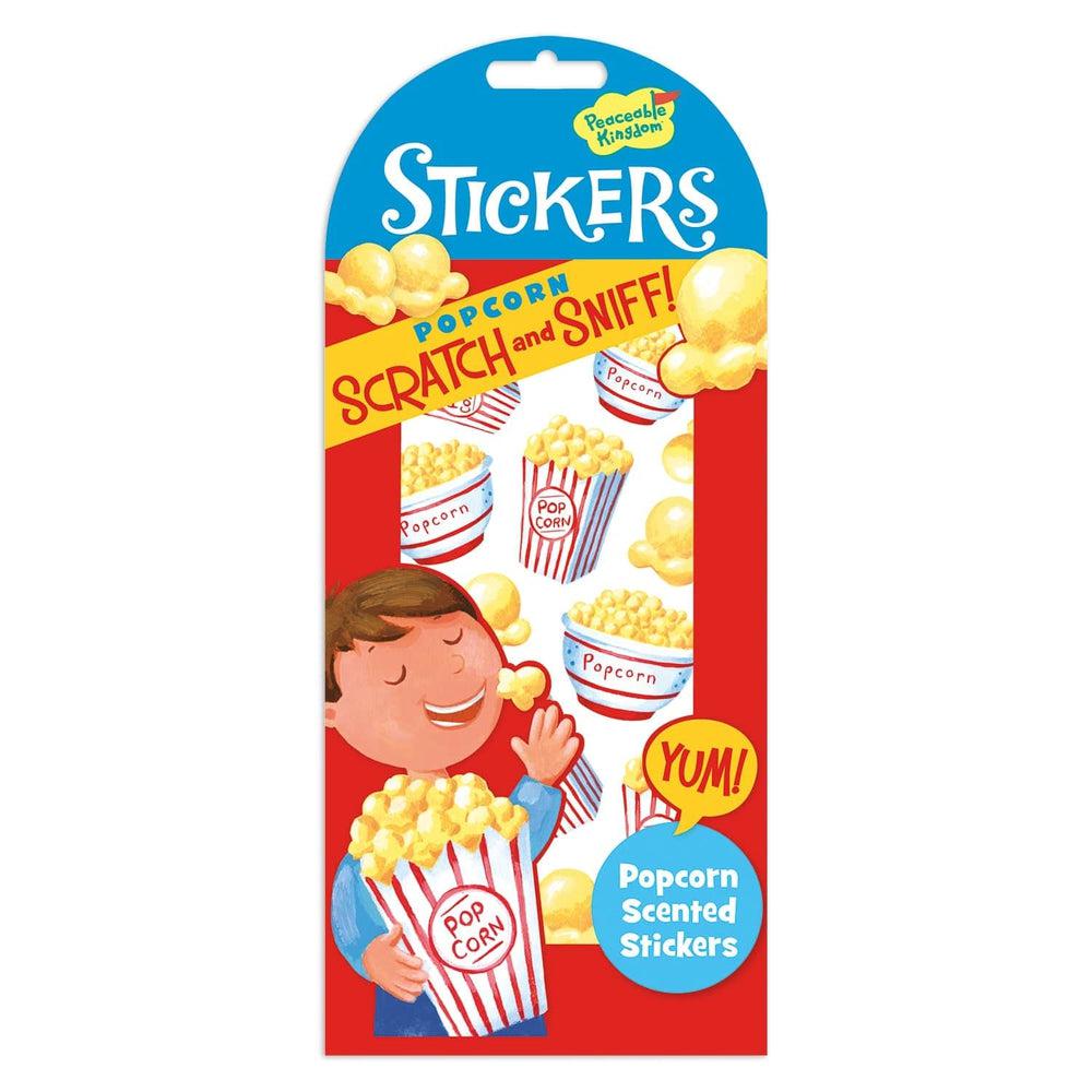 Peaceable Kingdom-Scratch and Sniff Sticker Pack-STK80-Buttered Popcorn-Legacy Toys