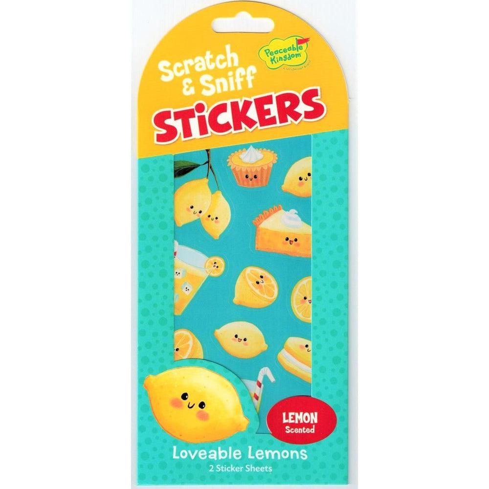 Peaceable Kingdom-Scratch and Sniff Sticker Pack-STK232-Loveable Lemons-Legacy Toys