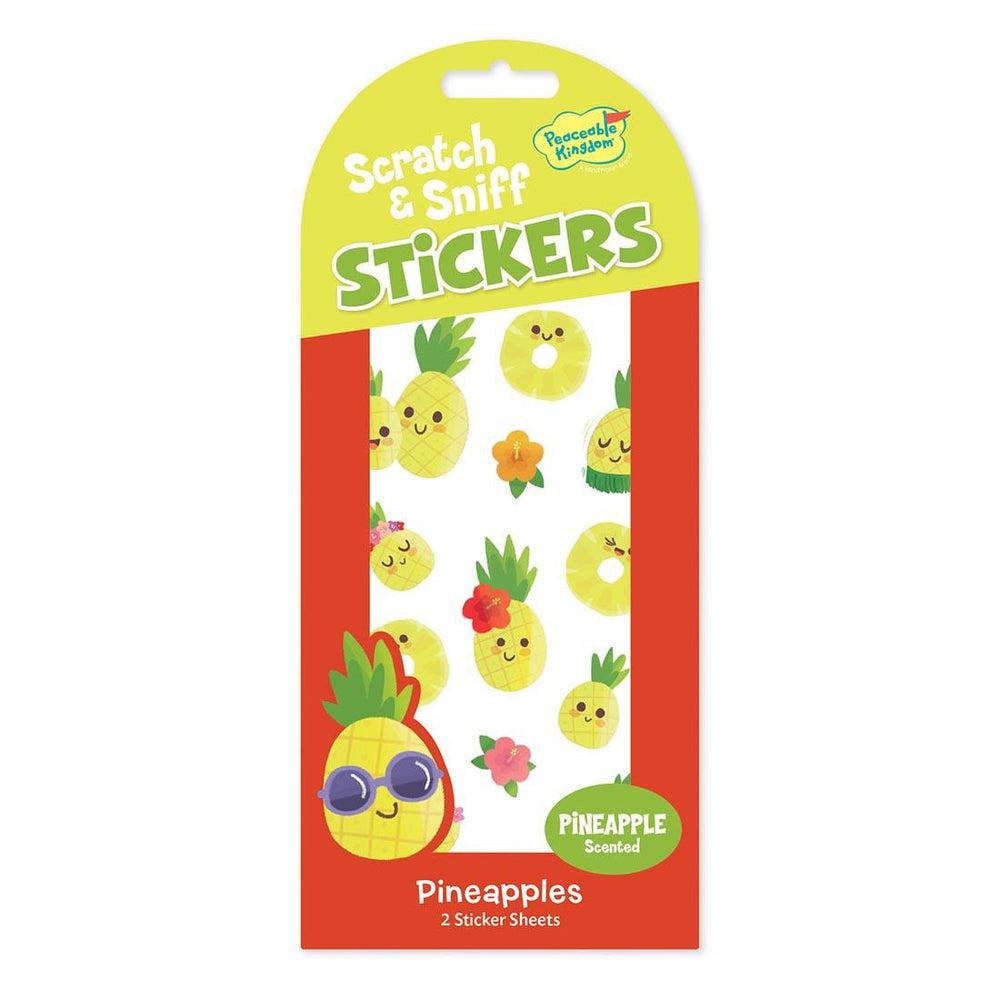 Peaceable Kingdom-Scratch and Sniff Sticker Pack-STK234-Pineapples-Legacy Toys