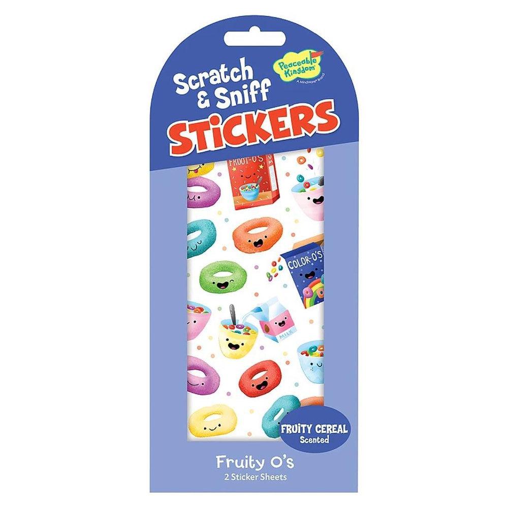 Peaceable Kingdom-Scratch and Sniff Sticker Pack-STK249-Fruity O's-Legacy Toys