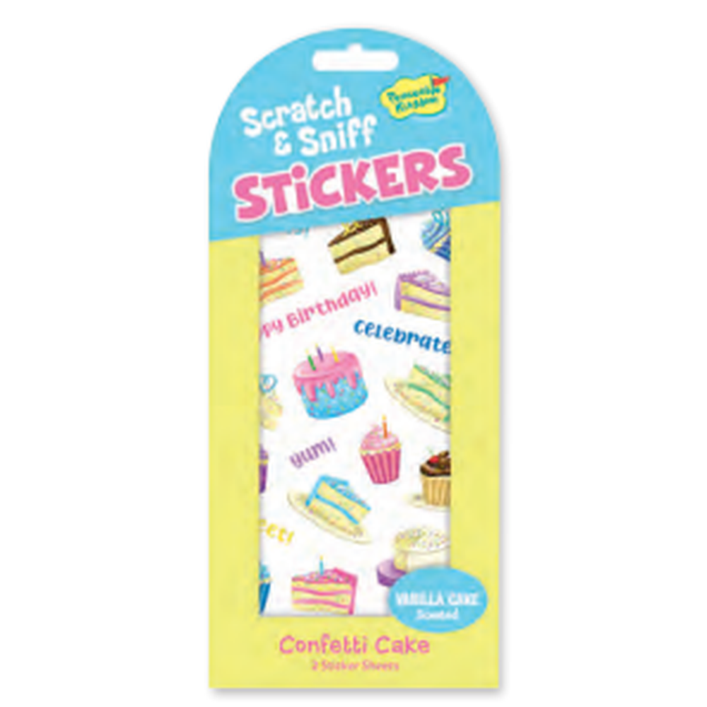 Peaceable Kingdom-Scratch and Sniff Sticker Pack-STK250-Confetti Cake-Legacy Toys