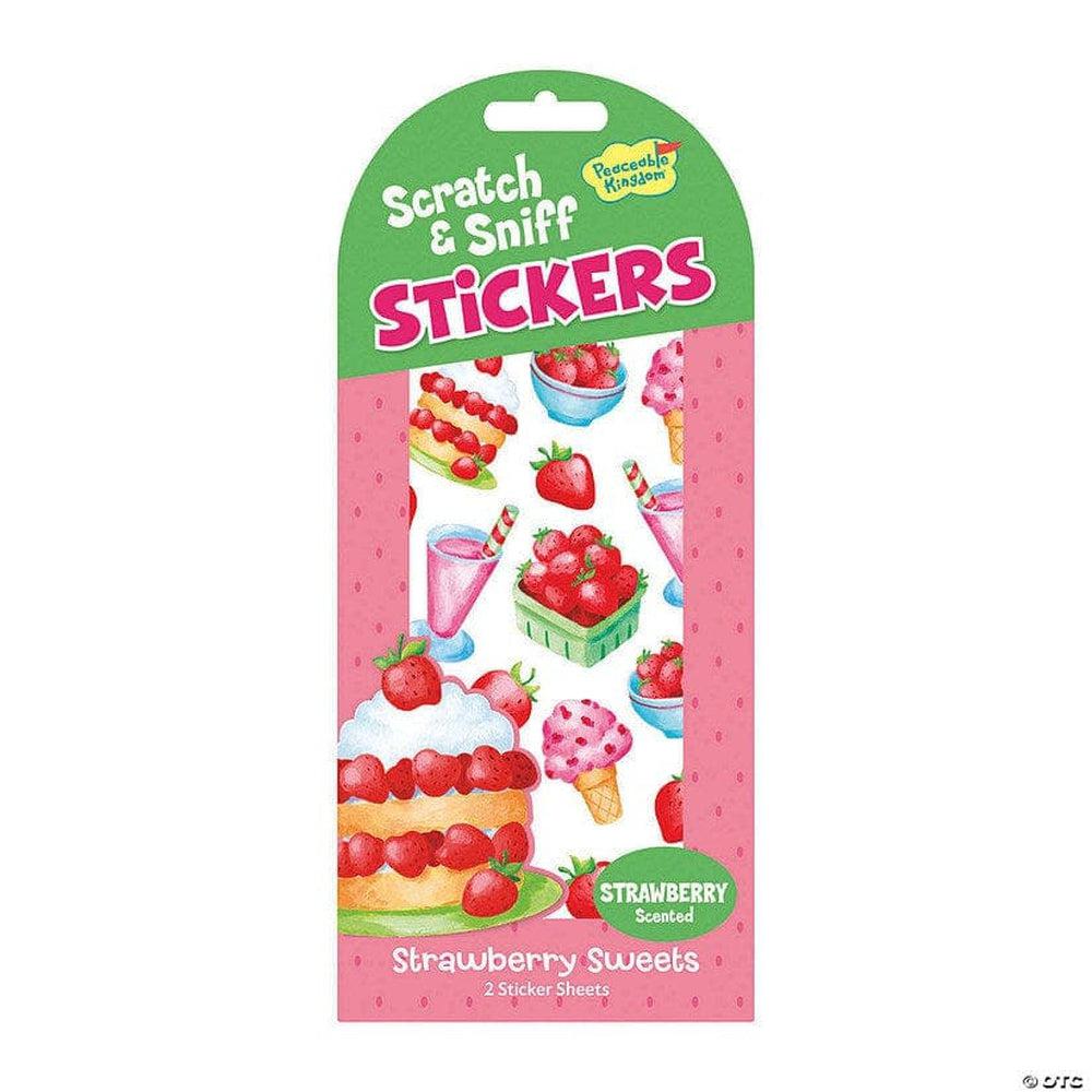 Peaceable Kingdom-Scratch and Sniff Sticker Pack-STK76-Strawberry Sweets-Legacy Toys