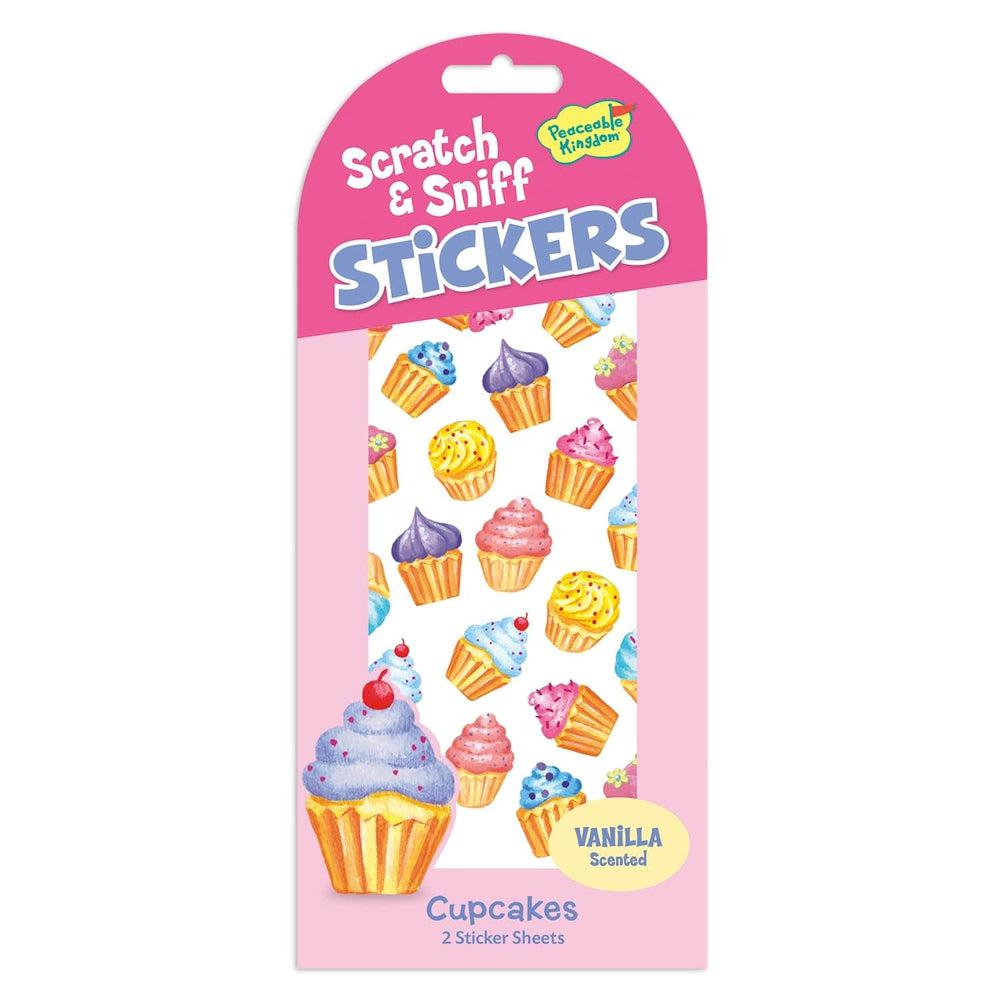 Peaceable Kingdom-Scratch and Sniff Sticker Pack-STK79-Vanilla Cupcakes-Legacy Toys