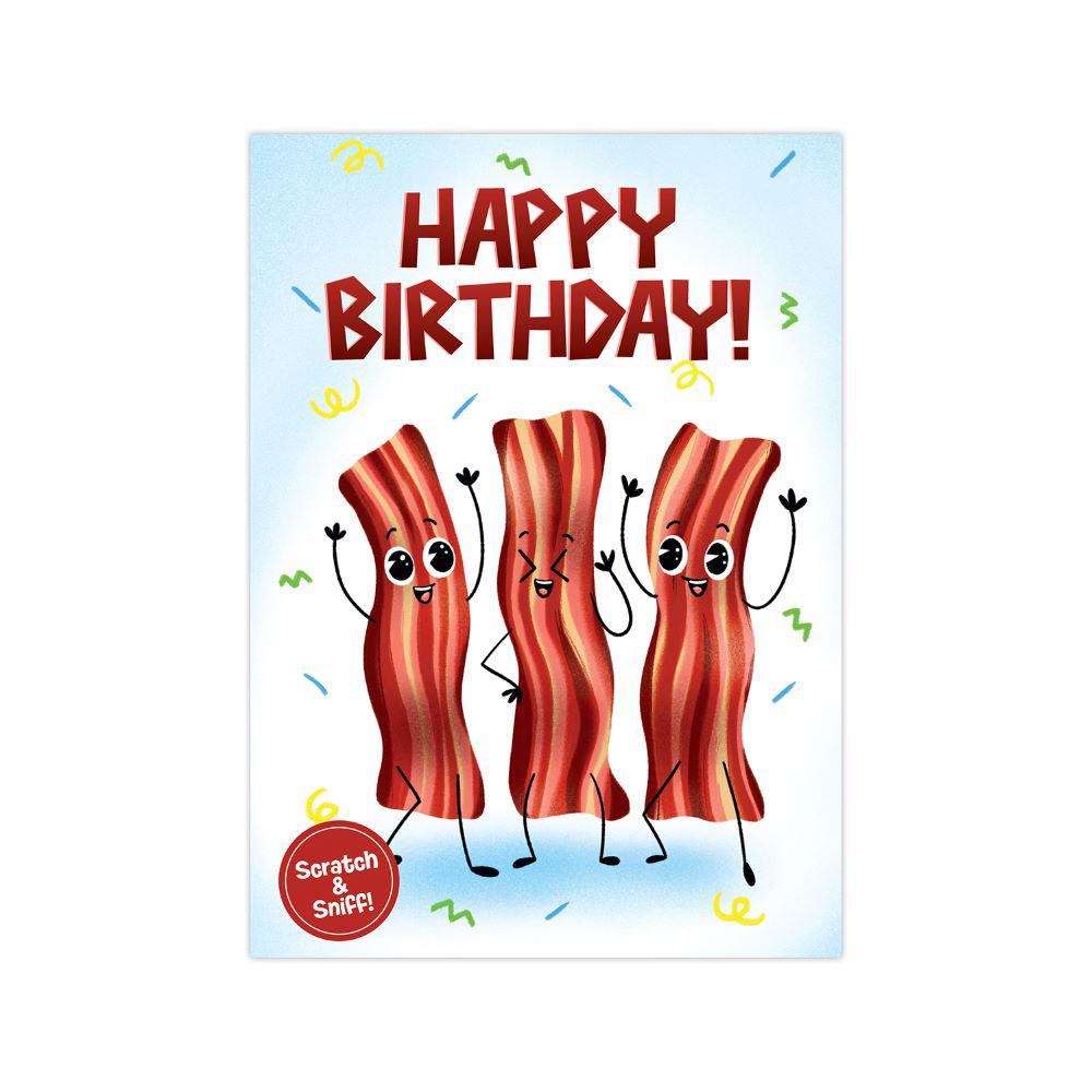 Peaceable Kingdom-Scratch & Sniff Birthday Card - Bacon-6508SS-Legacy Toys