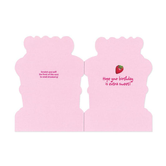 Peaceable Kingdom-Scratch & Sniff Birthday Card - Strawberry Birthday Cake-4812SS-Legacy Toys