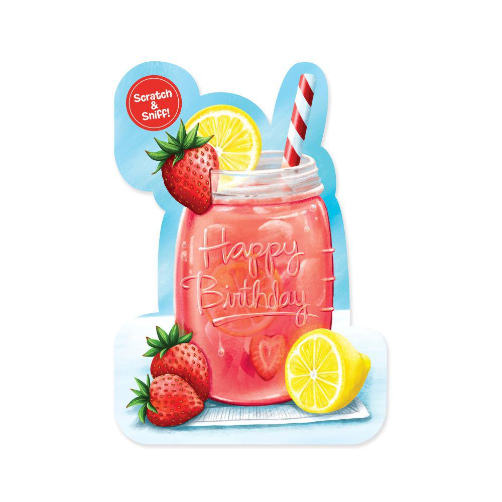 Peaceable Kingdom-Scratch & Sniff Birthday Card - Strawberry Lemonade-11215-Legacy Toys