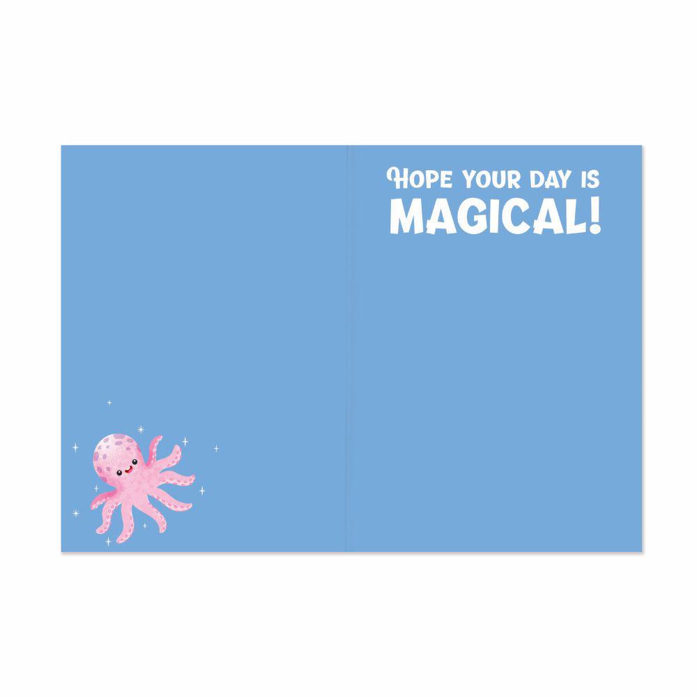Peaceable Kingdom-Sea Horse/Unicorn Glitter Birthday Card-6803GL-Legacy Toys