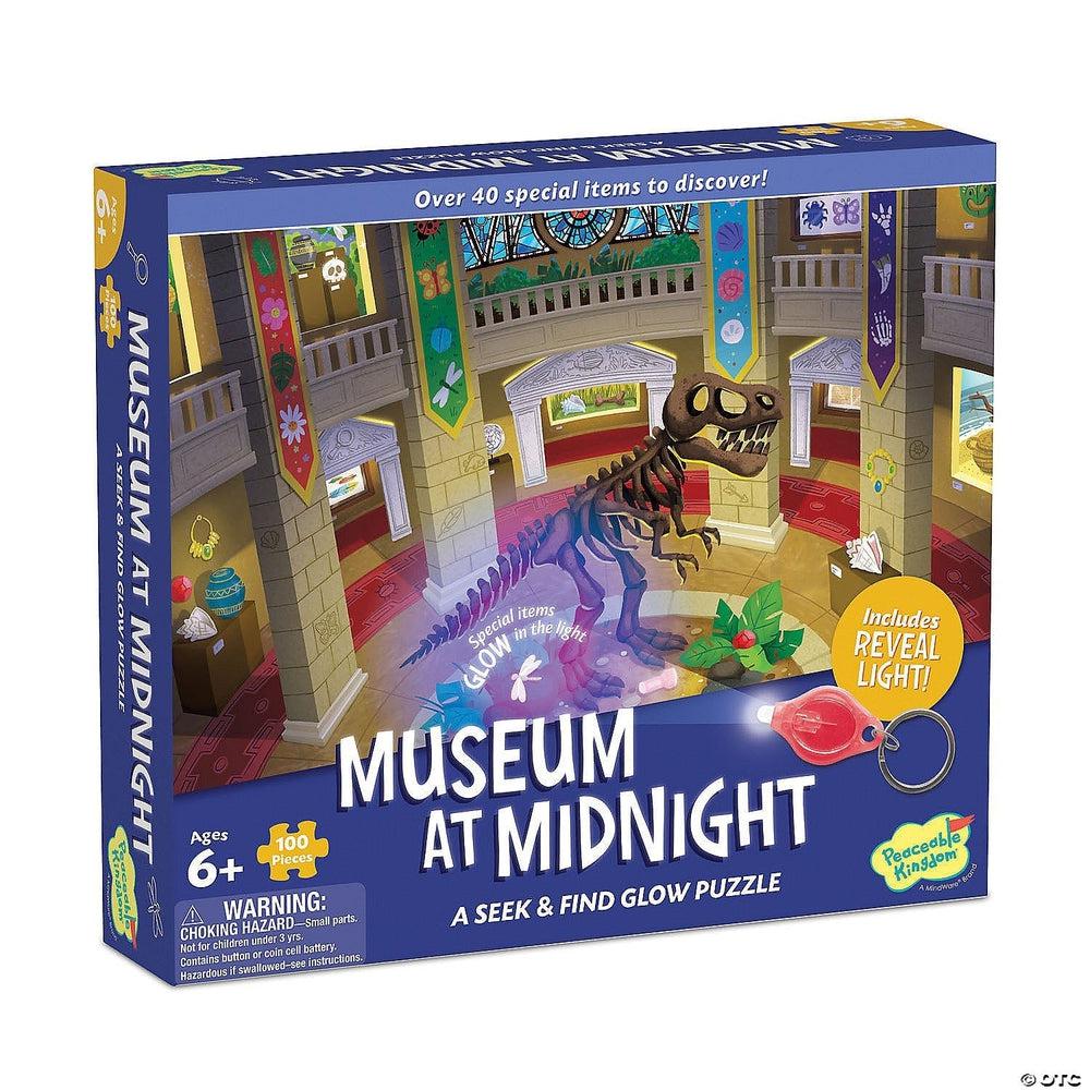 Peaceable Kingdom-Seek and Find Glow Puzzle - Museum at Midnight-PZ35-Legacy Toys