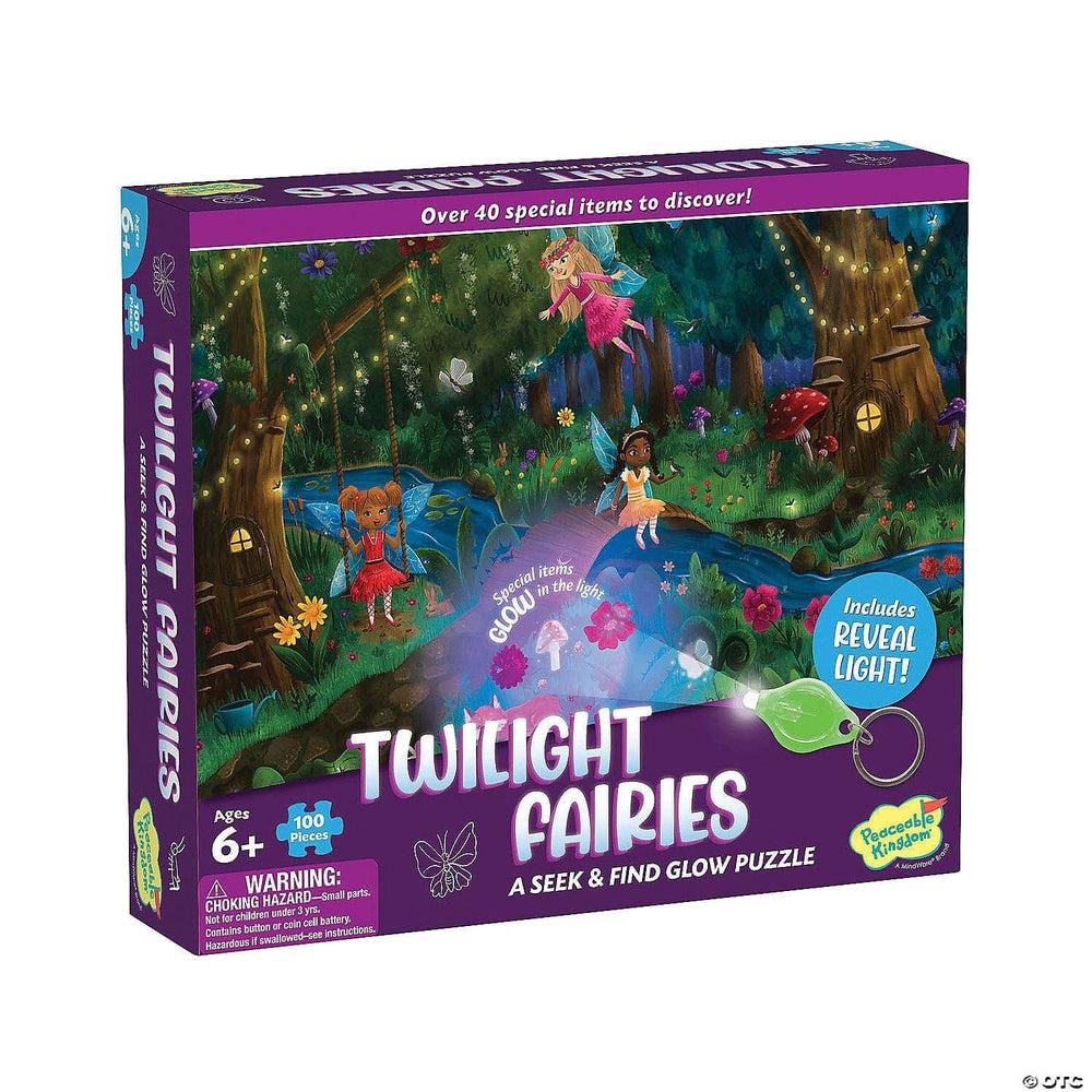 Peaceable Kingdom-Seek and Find Glow Puzzle - Twilight Fairies-PZ34-Legacy Toys