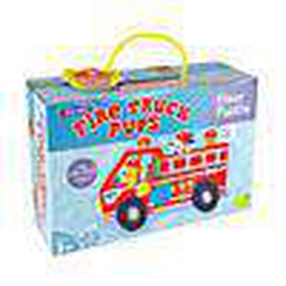 Peaceable Kingdom-Shiny Fire Truck Pups Floor Puzzle - 39 Pieces-ws-pz19-Legacy Toys