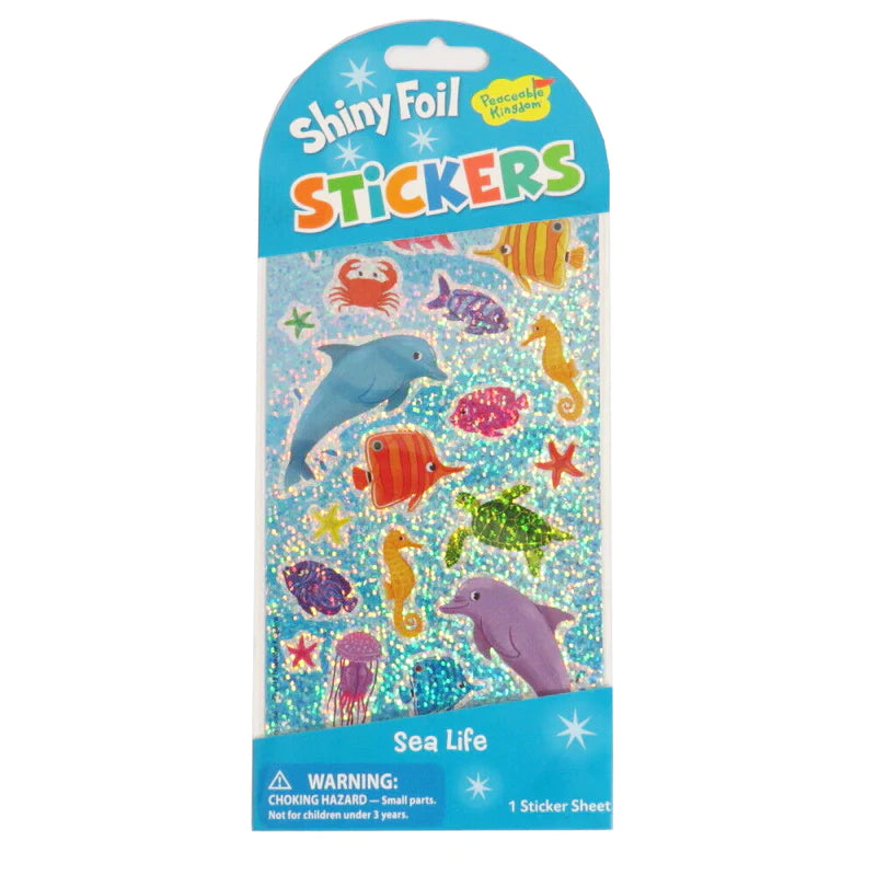 Peaceable Kingdom-Shiny Foil Sticker Pack - Sea Life-STK210-Legacy Toys
