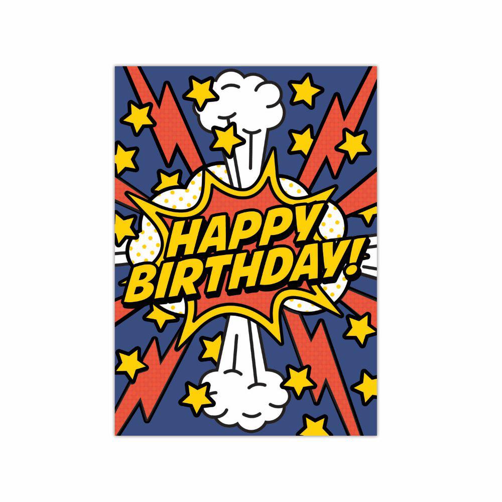 Peaceable Kingdom-Super Hero Foil Birthday Card-11091-Legacy Toys