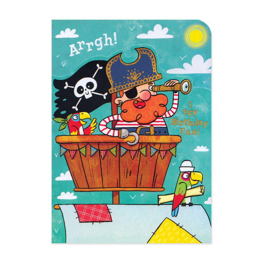 Peaceable Kingdom-Tri Fold Birthday Card - Pirate-11385-Legacy Toys