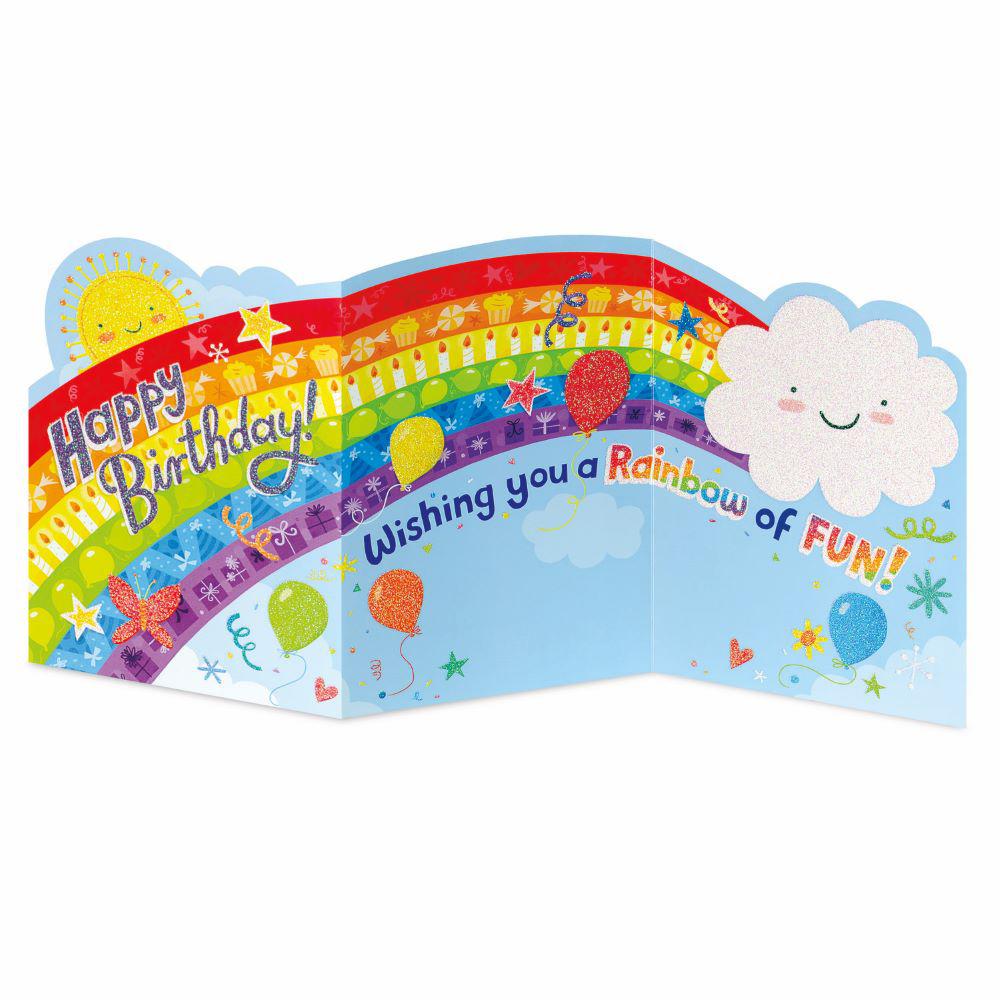 Peaceable Kingdom-Tri Fold Birthday Card - Rainbow-11387-Legacy Toys