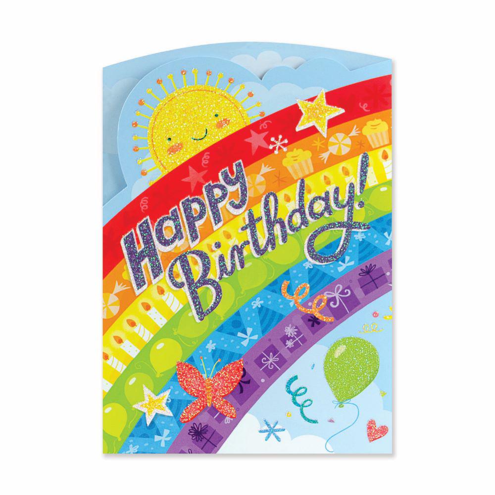 Peaceable Kingdom-Tri Fold Birthday Card - Rainbow-11387-Legacy Toys