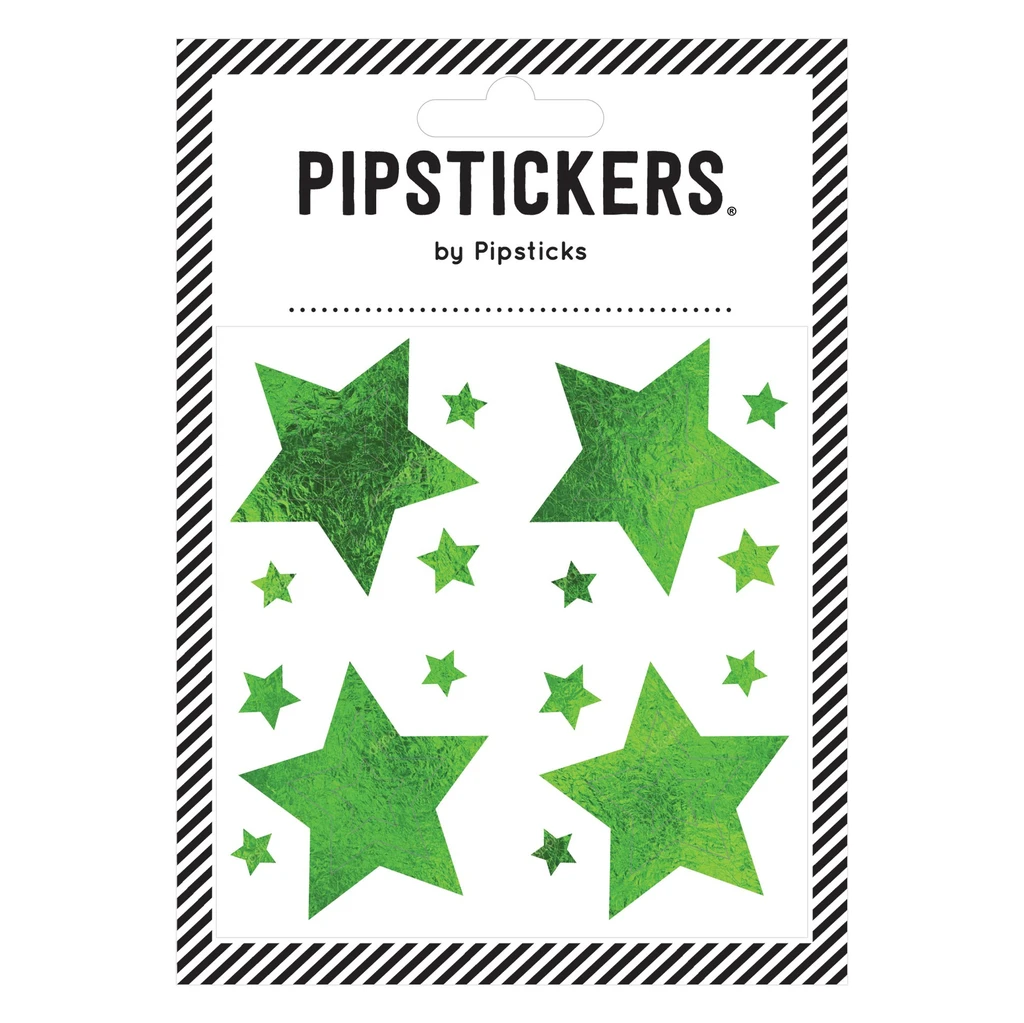 Pipsticks-Pipsticks - Stickers Green Holographic Stars-AS002031-Legacy Toys