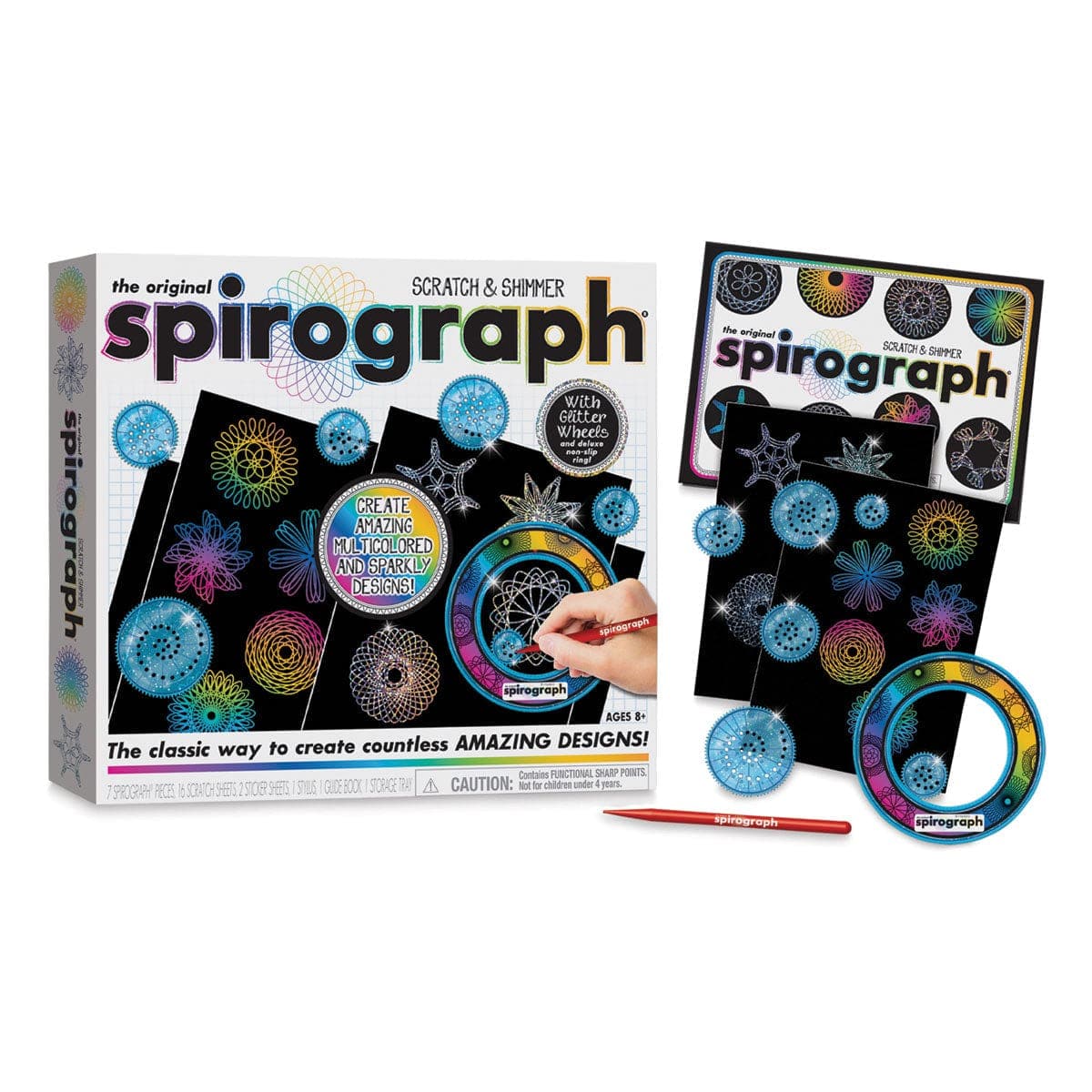 Play Monster-Spirograph Scratch and Shimmer Kit-13186-Legacy Toys