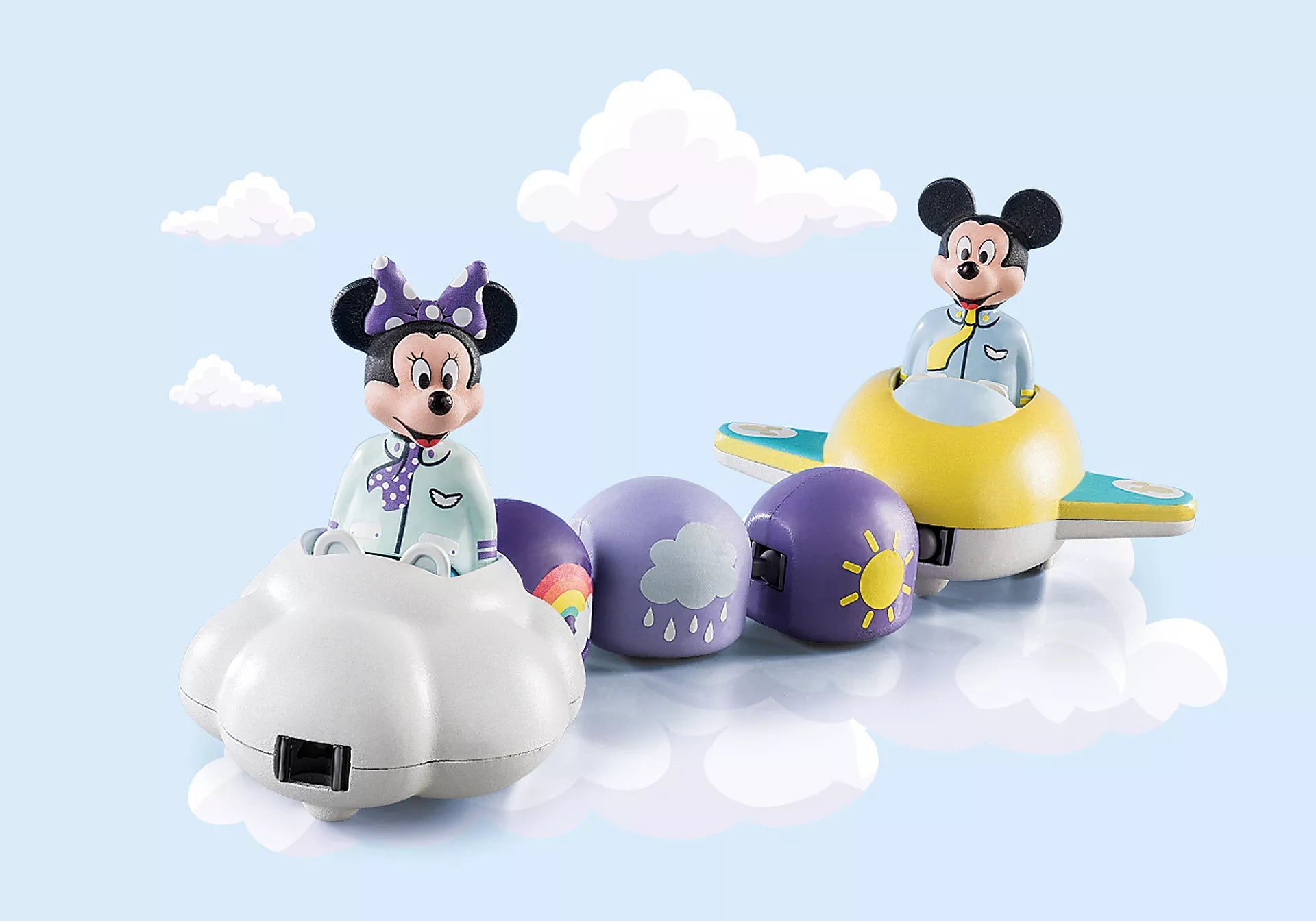 Playmobil-1.2.3. & Disney: Mickey & Minnie's Cloud Train-71320-Legacy Toys