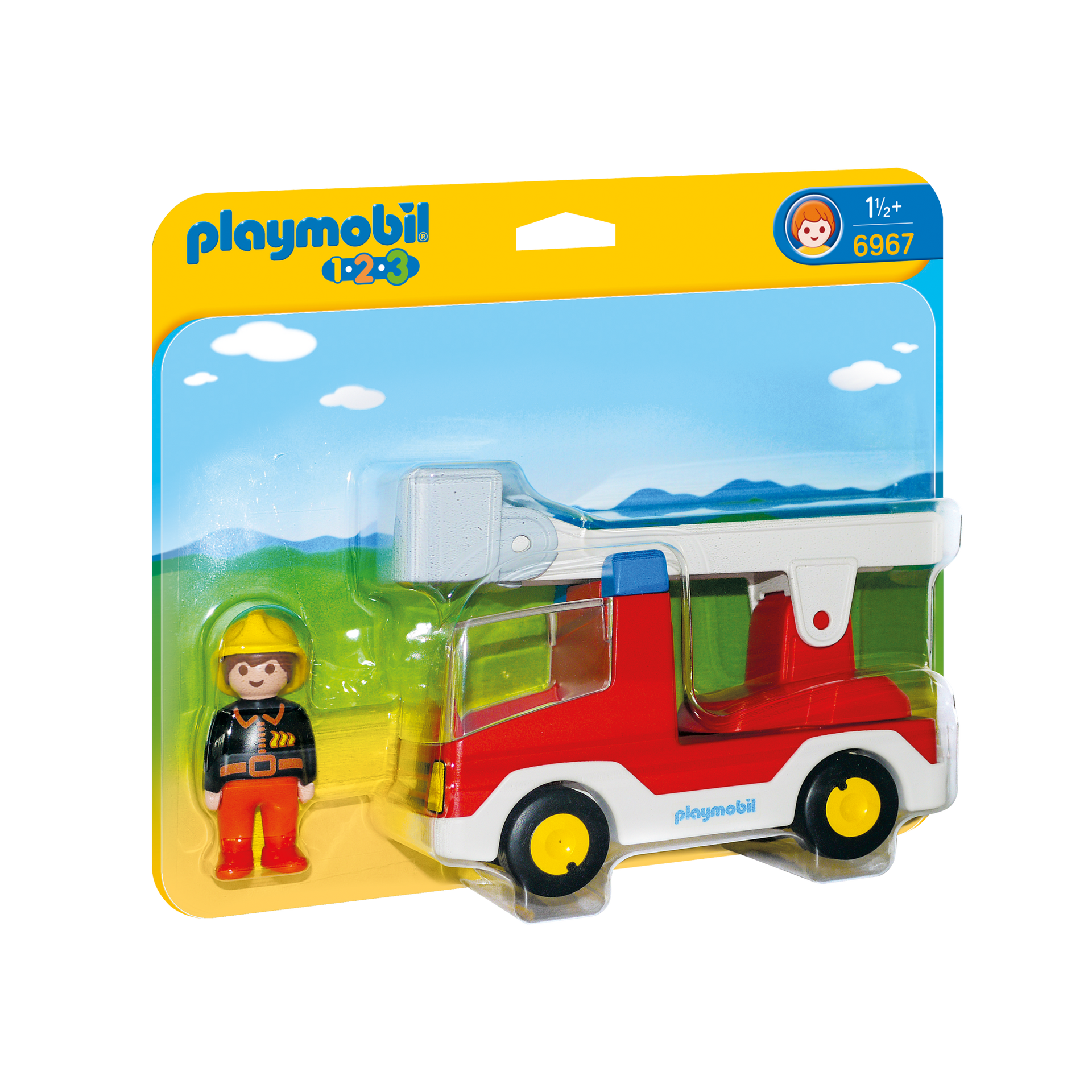 Playmobil-1.2.3. Ladder Unit Fire Truck-6967-Legacy Toys