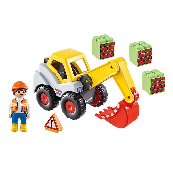 Playmobil-1.2.3. Shovel Excavator-70125-Legacy Toys