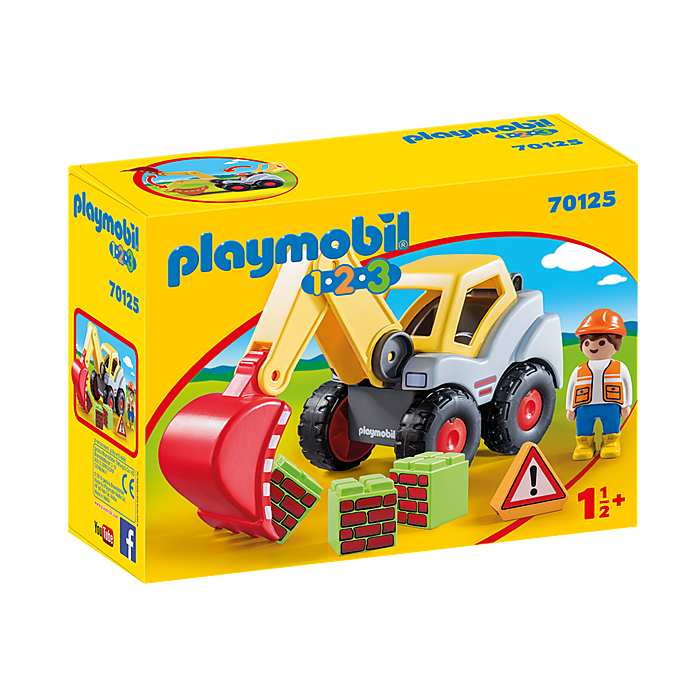 Playmobil-1.2.3. Shovel Excavator-70125-Legacy Toys