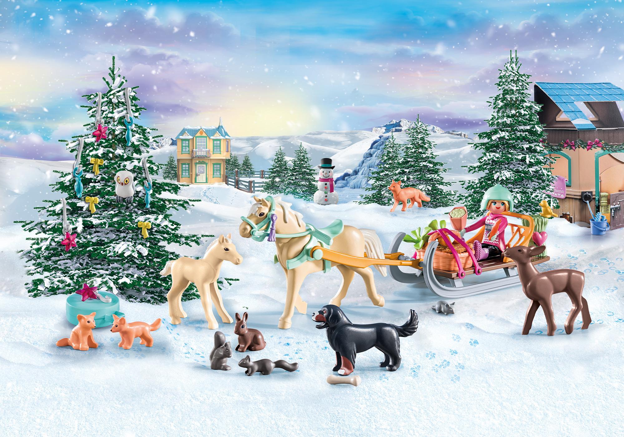 Playmobil-Advent Calendar: Horses of Waterfall - Christmas Sleigh Ride-71345-Legacy Toys