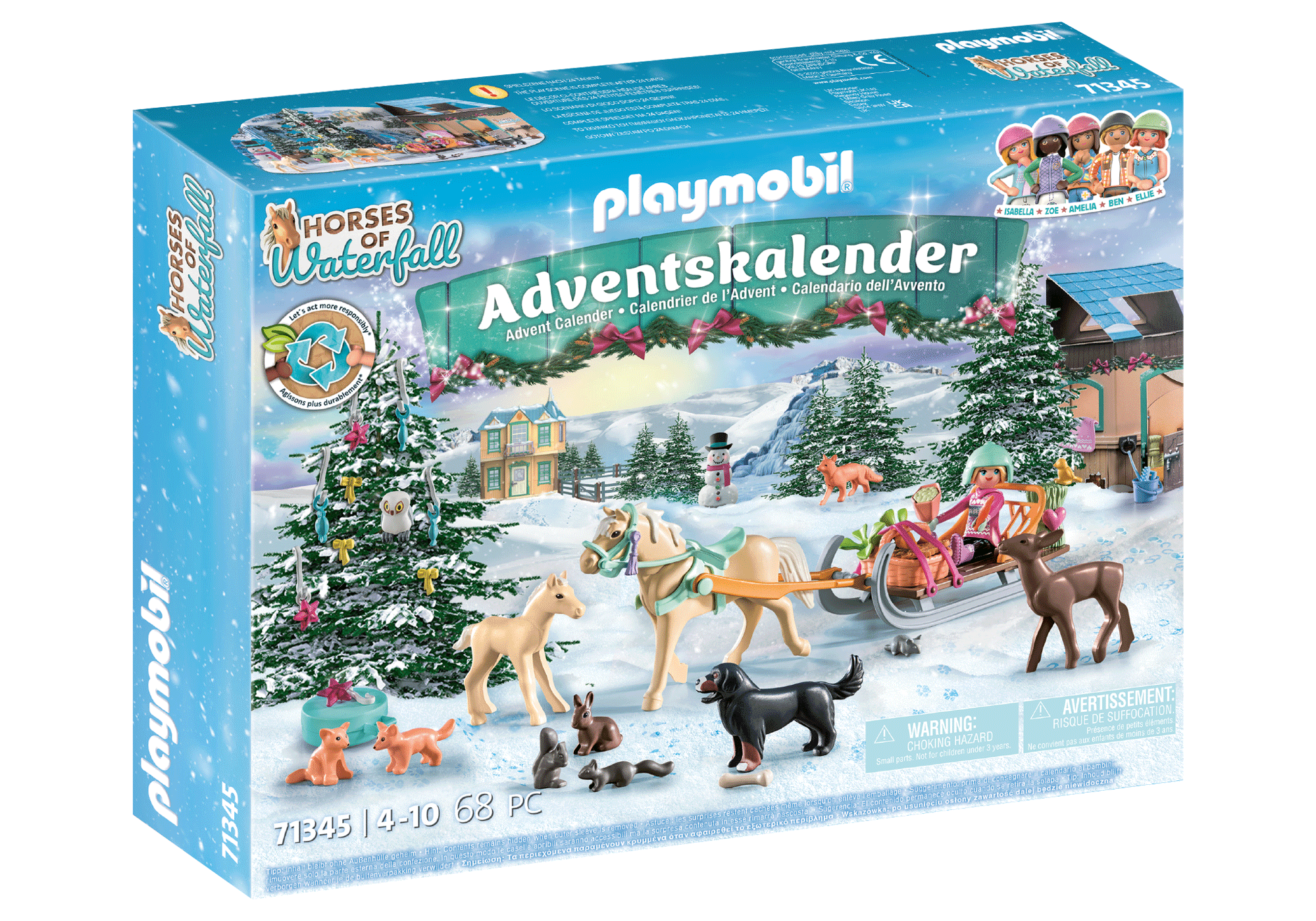 Playmobil-Advent Calendar: Horses of Waterfall - Christmas Sleigh Ride-71345-Legacy Toys