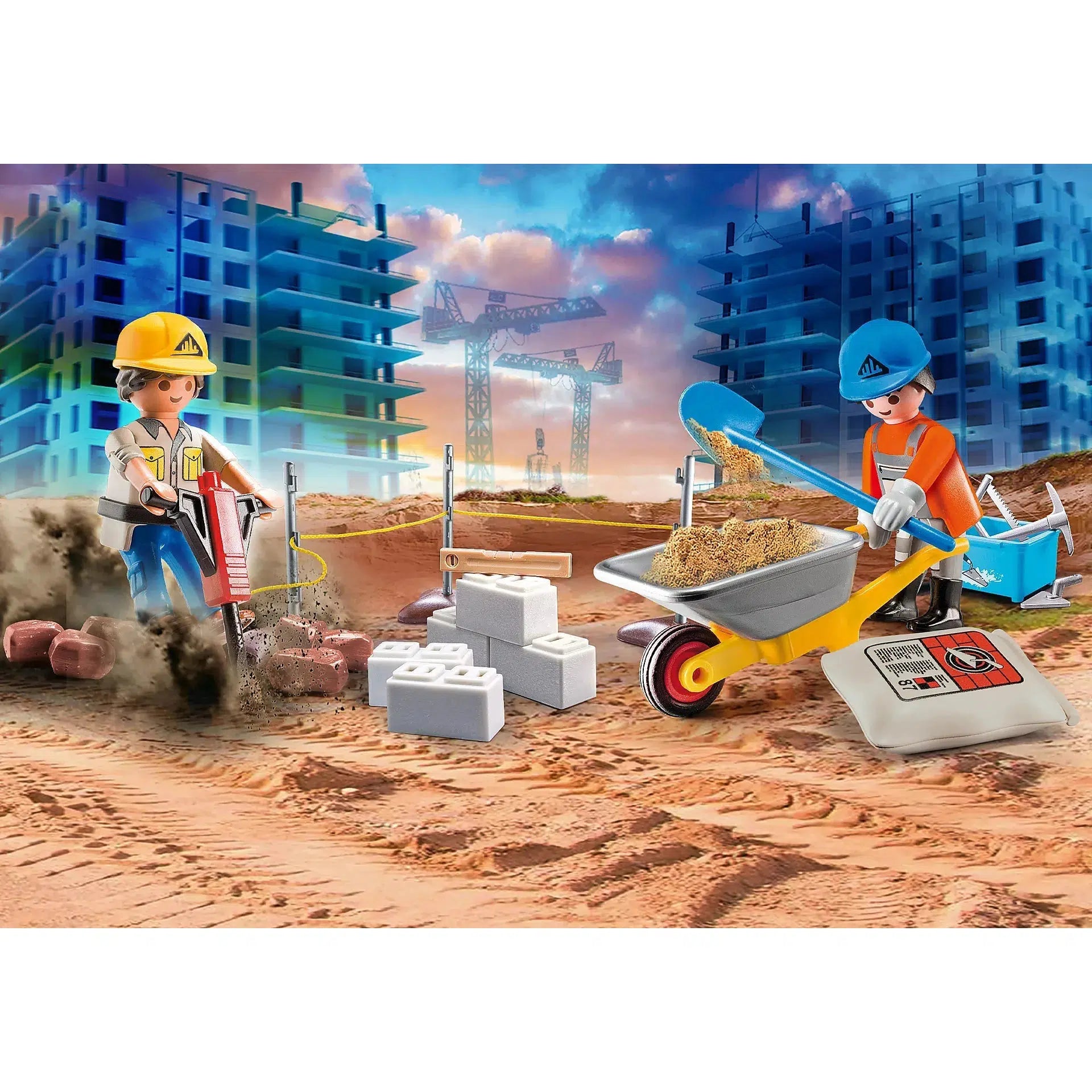 Playmobil-City Action - Construction Site Carry Case-70528-Legacy Toys