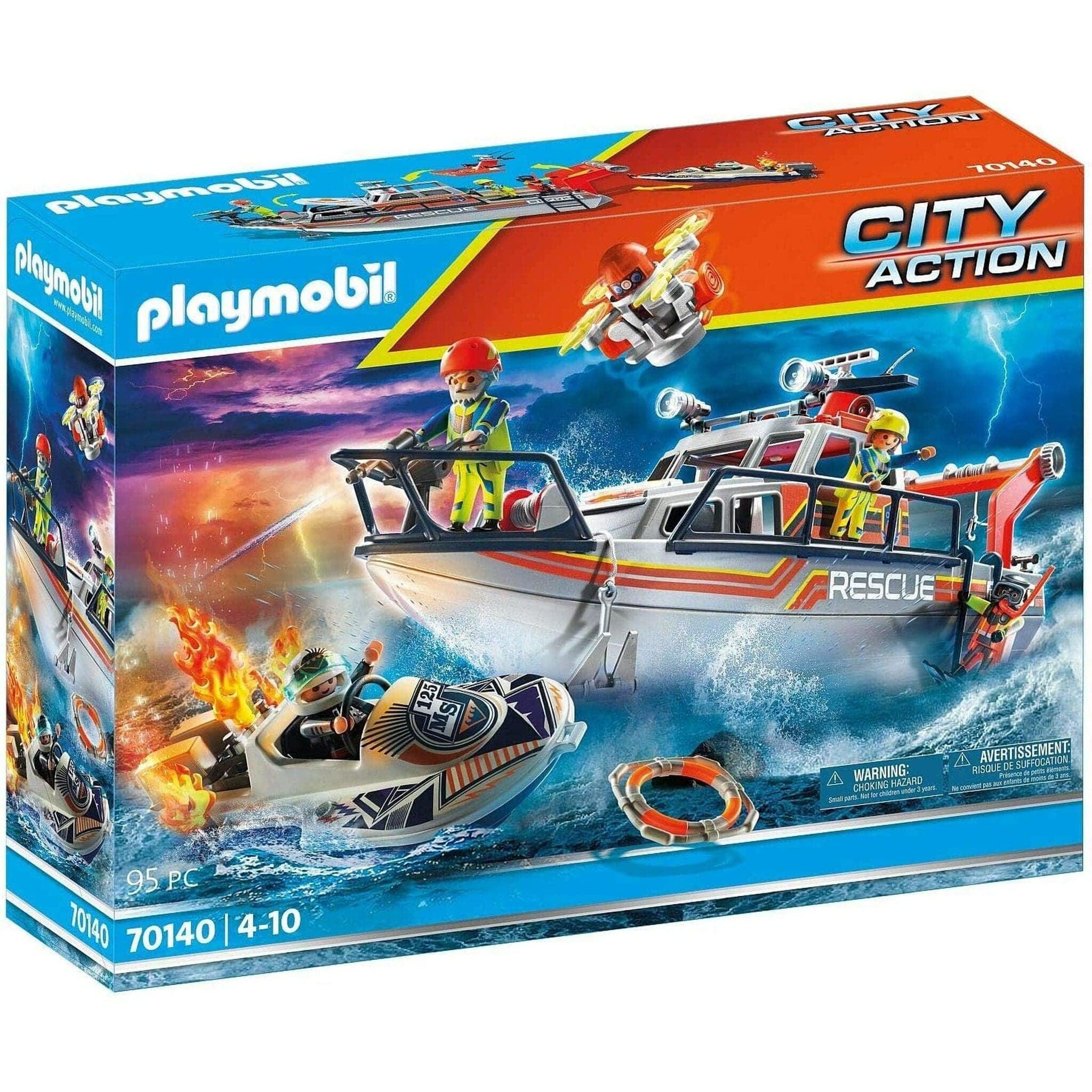 Playmobil-City Action - Fire Rescue With Personal Watercraft-70140-Legacy Toys