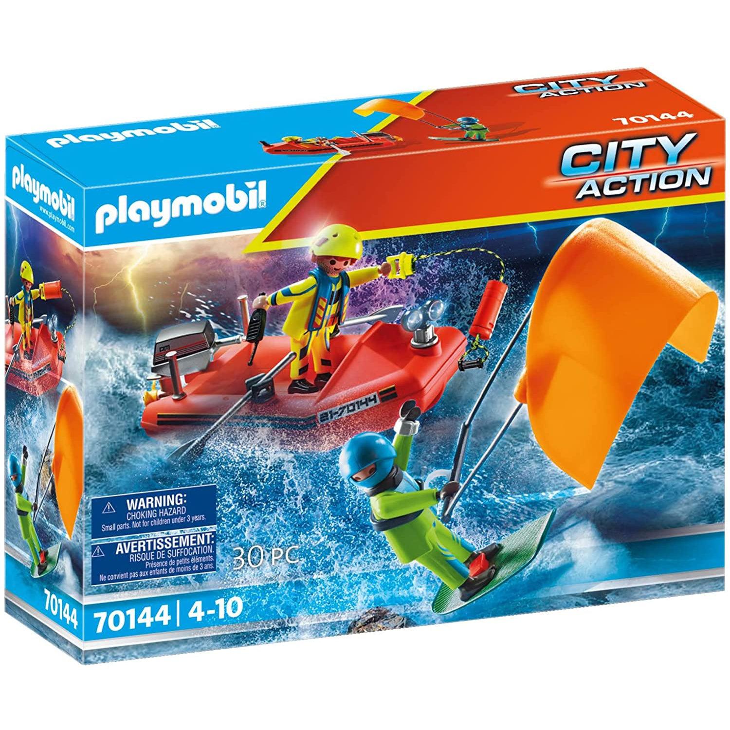 Playmobil-City Action - Kitesurfer Rescue With Speedboat-70144-Legacy Toys