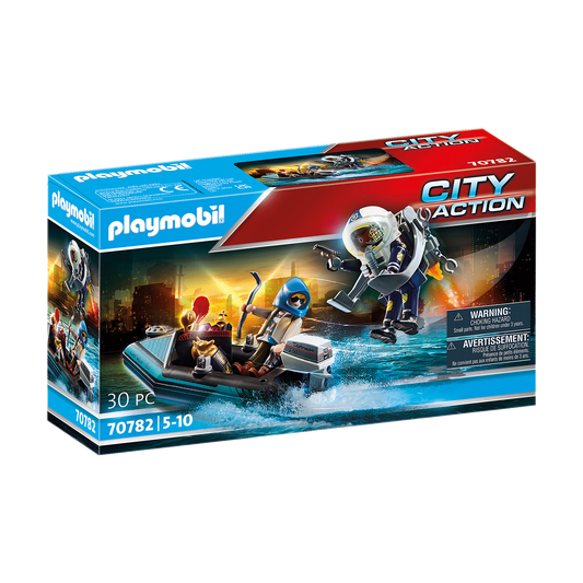 Playmobil-City Action - Police Jet Pack With Boat-70782-Legacy Toys